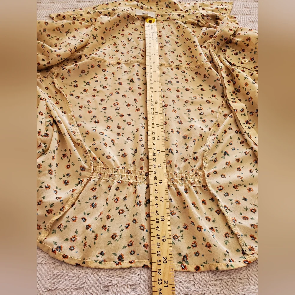 Vintage Mine Floral Crop Top Tie-Front Blouse - Picture 7 of 11